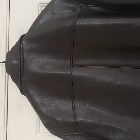 Vintage Ralph Lauren CHAPS Black Leather Bomber Jacket for Men - Picture 13 of 17